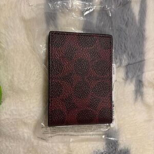 Coach Men's Burgundy Card Holder